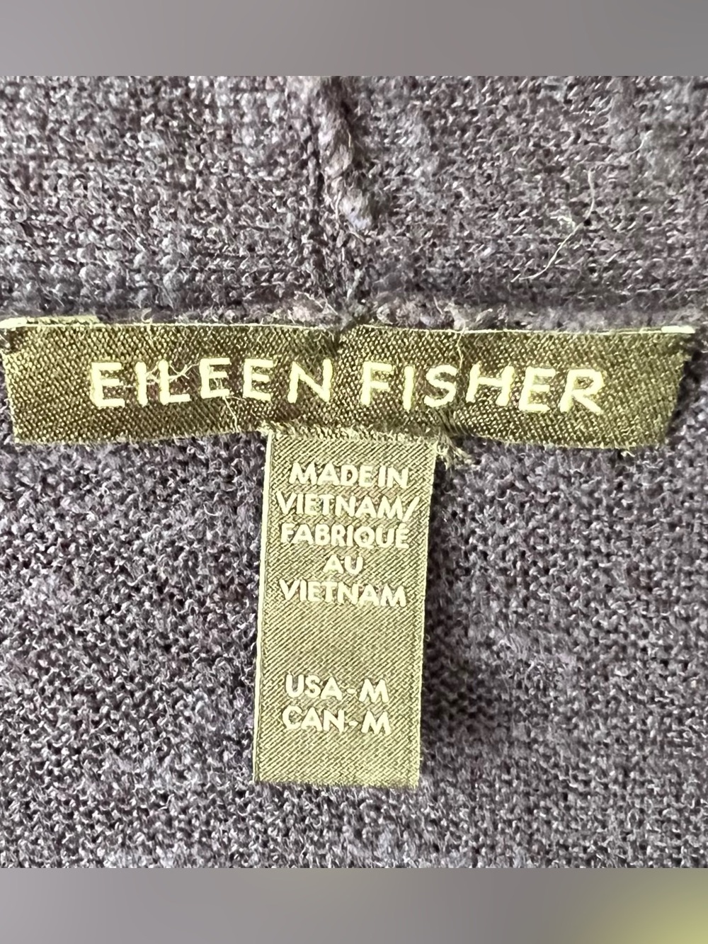 Eileen Fisher Organic Linen Cotton Slub Cardigan Sweater Sz M Navy Blue Pockets - Picture 10 of 12